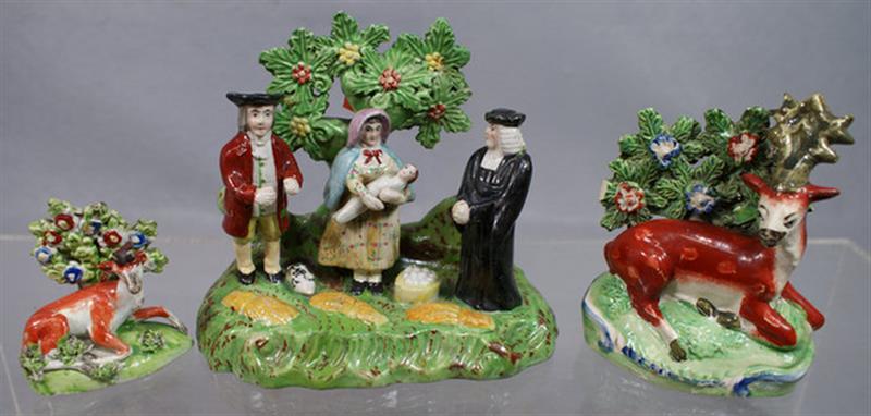 (3) Staffordshire pottery bocage