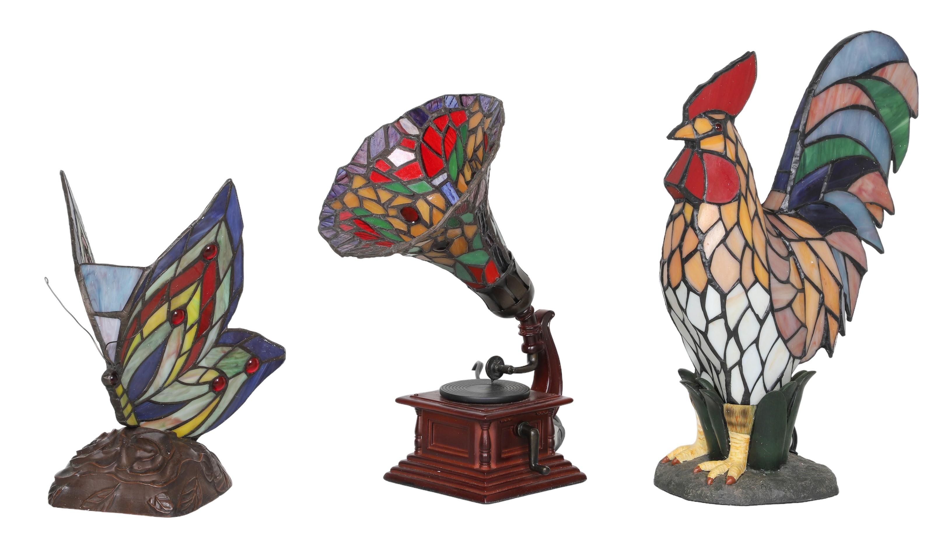 (3) Stained glass figural and