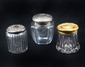 3 STERLING & CRYSTAL HUMIDORS: