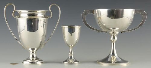 3 STERLING CUPS INC. TROPHY CUPS1st