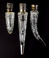 3 STERLING & CUT GLASS LAYDOWN