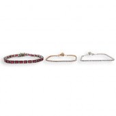 (3) STERLING SILVER AND GEMSTO