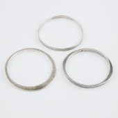 3 Sterling Silver Bangles  inc
