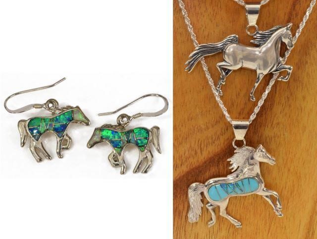(3) STERLING SILVER HORSE NECKLACES