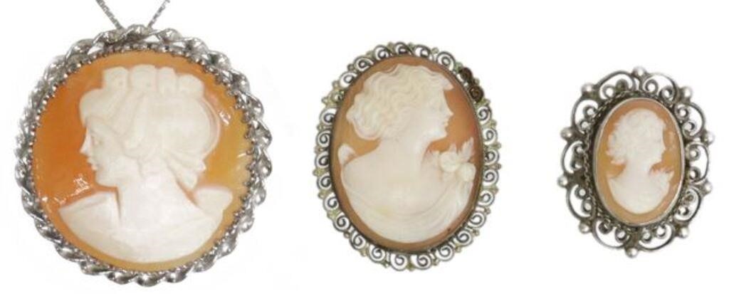 (3) STERLING SILVER & OTHER CAMEO
