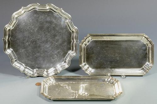 3 STERLING SILVER TRAYS, 2