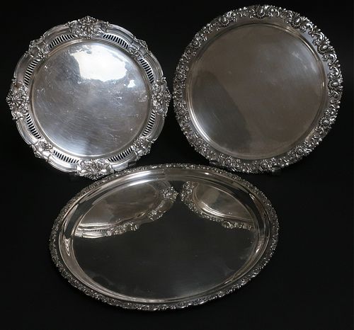 3 STERLING SILVER TRAYS, TIFFANY,