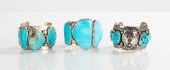 (3) STERLING SILVER & TURQUOIS