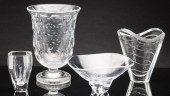 3 STEUBEN AND A BACCARAT CLEAR