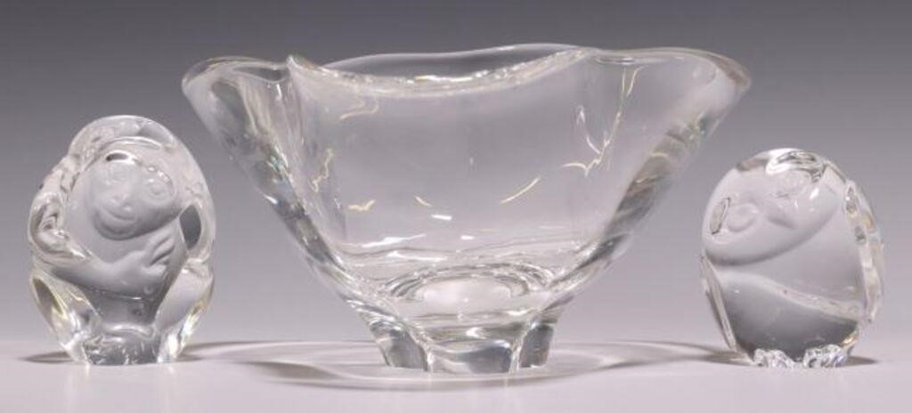 (3) STEUBEN ART GLASS BOWL &