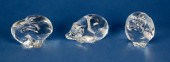 3 STEUBEN CLEAR CRYSTAL ANIMAL