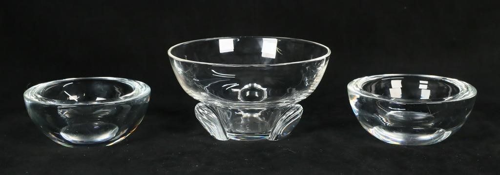3 STEUBEN CRYSTAL BOWLS3 signed