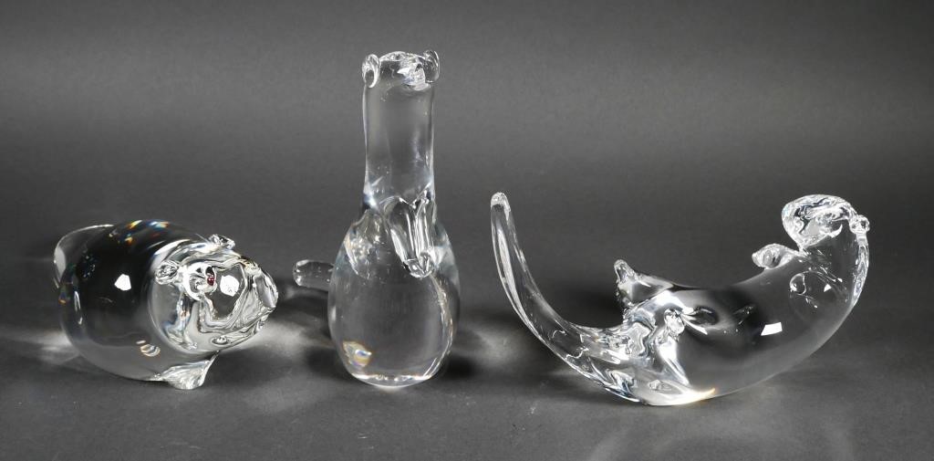(3) STEUBEN CRYSTAL GLASS ANIMAL