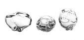 (3) STEUBEN HAND COOLERS/PAPER