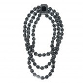 3 STRAND BLACK RHINESTONE BALL