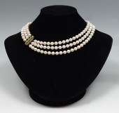 3 STRAND PEARL NECKLACE WITH 1