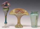 (3) STUDIO ART GLASS VASES, PE