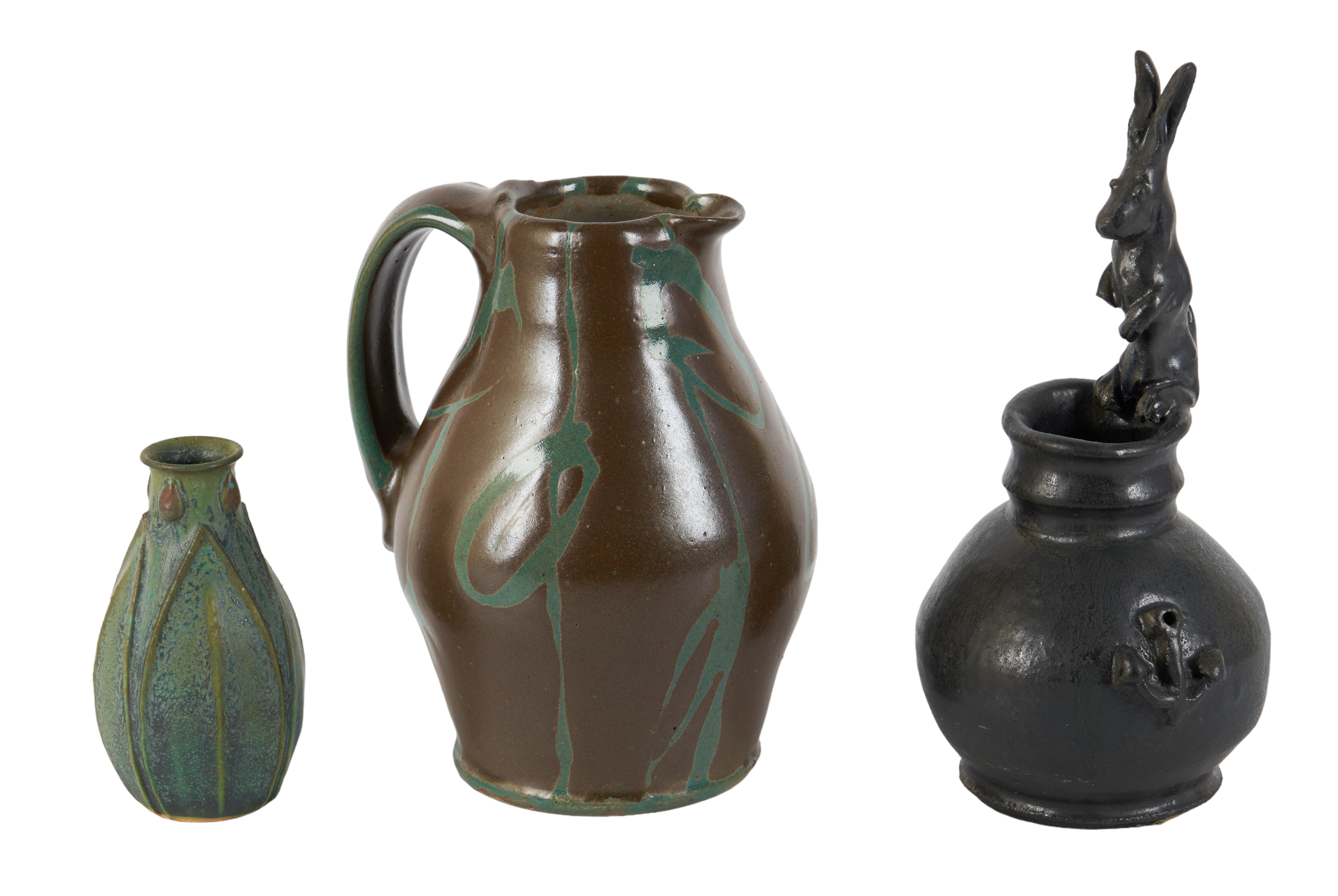 (3) Studio pottery vases and
