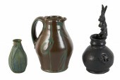 (3) Studio pottery vases and p