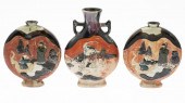 3 SUMIDA GAWA POTTERY VASES3 S