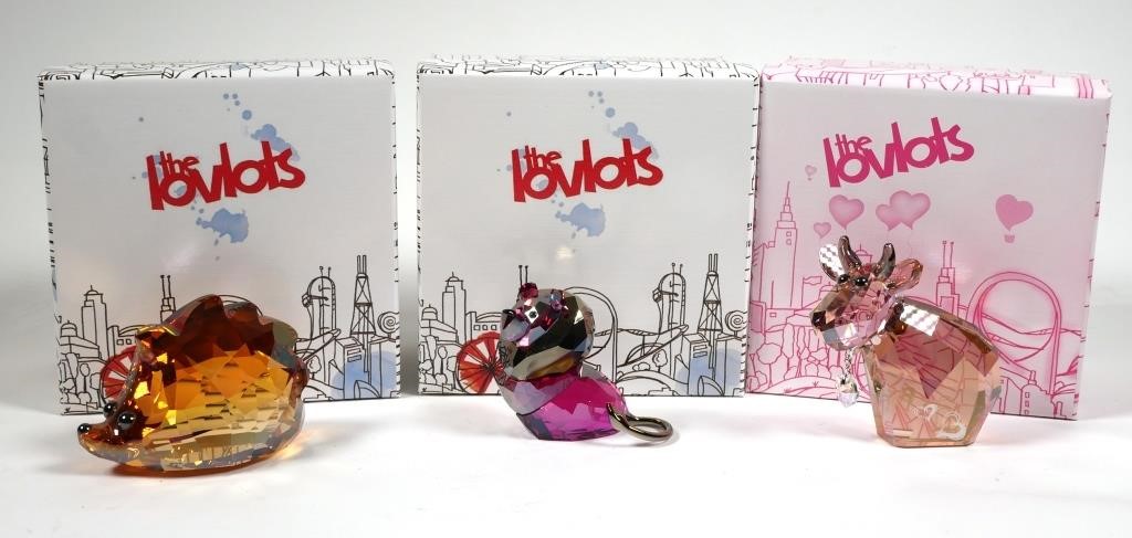 (3) SWAROVSKI ANIMALS, LEO, NICK,
