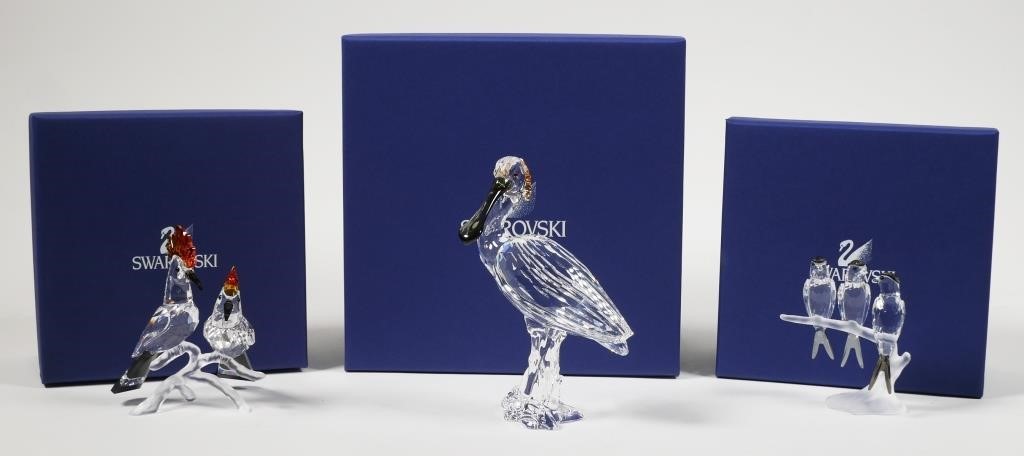 (3) SWAROVSKI CRYSTAL BIRD