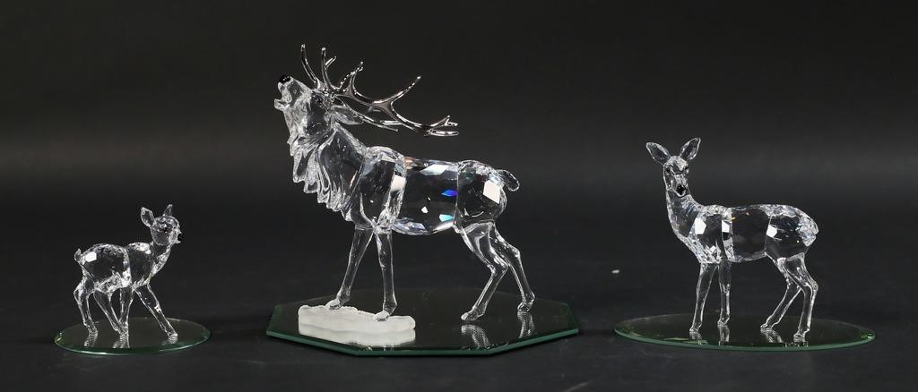 3 SWAROVSKI CRYSTAL FIGURINES DEER3