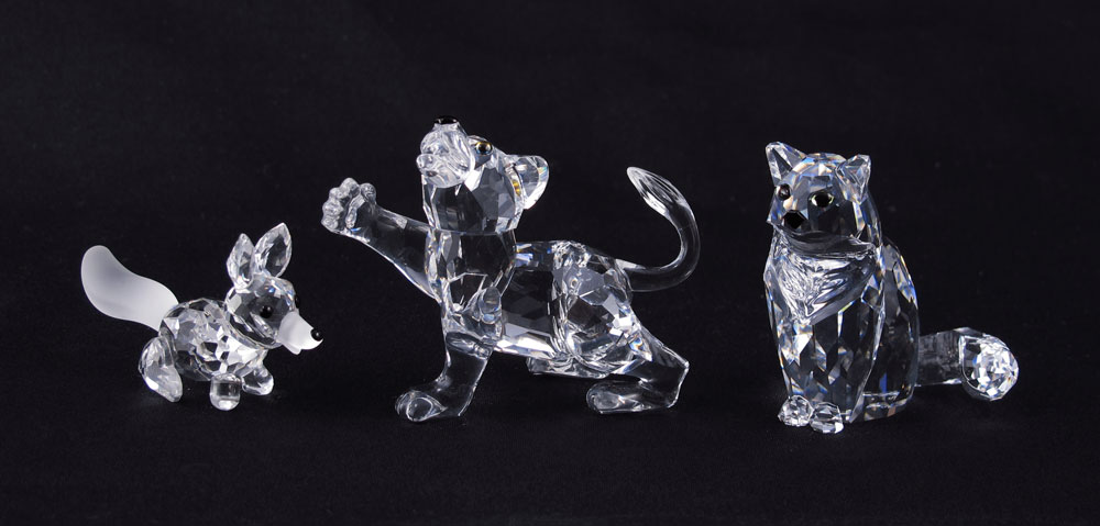 3 SWAROVSKI CRYSTAL FIGURINES: To