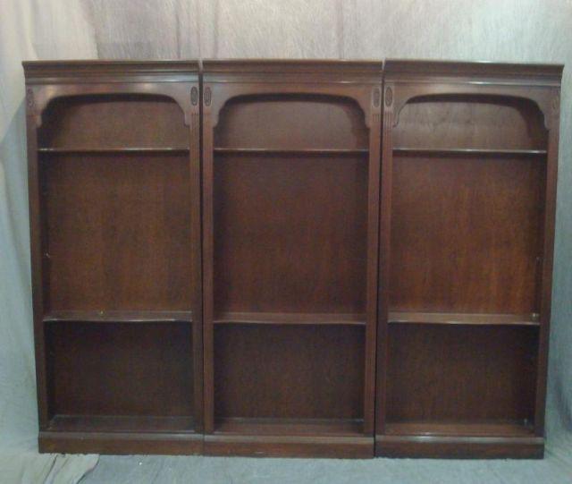 3 Tall Mahogany Bookcases. From a