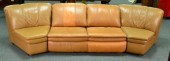 (3) TAN ITALIAN LEATHER SECTIO