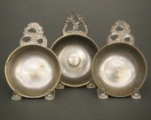 3 "TASTER" PEWTER PORRINGERSTh