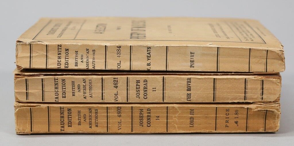3 TAUCHNITZ FIRST EDITION BOOKS