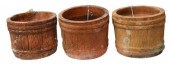 (3) TERRACOTTA BARREL FORM GAR