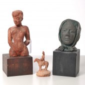 (3) TERRACOTTA FIGURAL SCULPTU