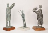 3 TEXTURED CAST METAL FIGURAL
