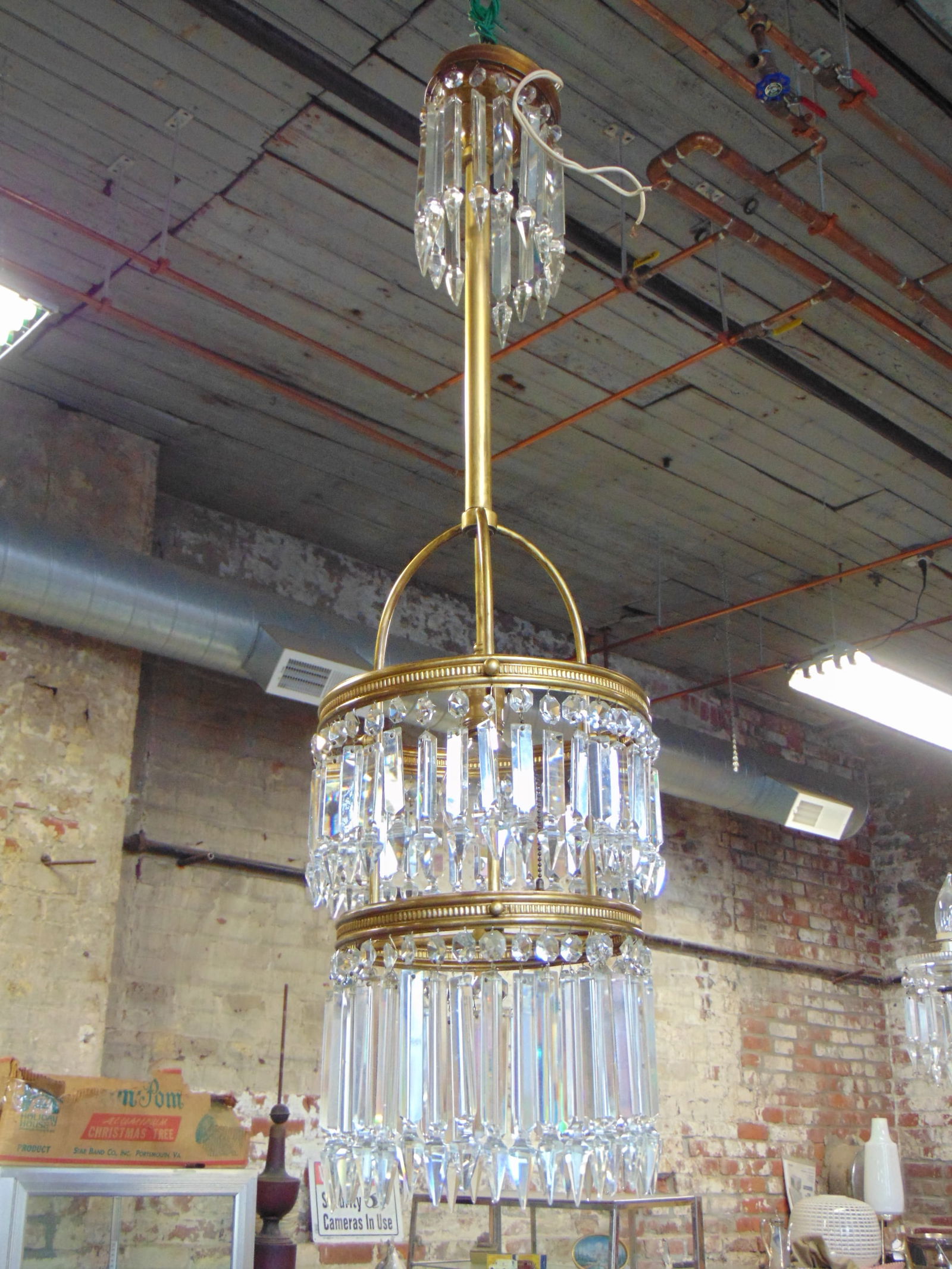 3 TIERED CRYSTAL CHANDELIER ON