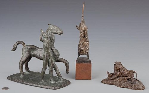 3 TN ARTISTS BRONZE SCULPTURES,