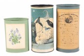 (3) Tole decorated wastebasket