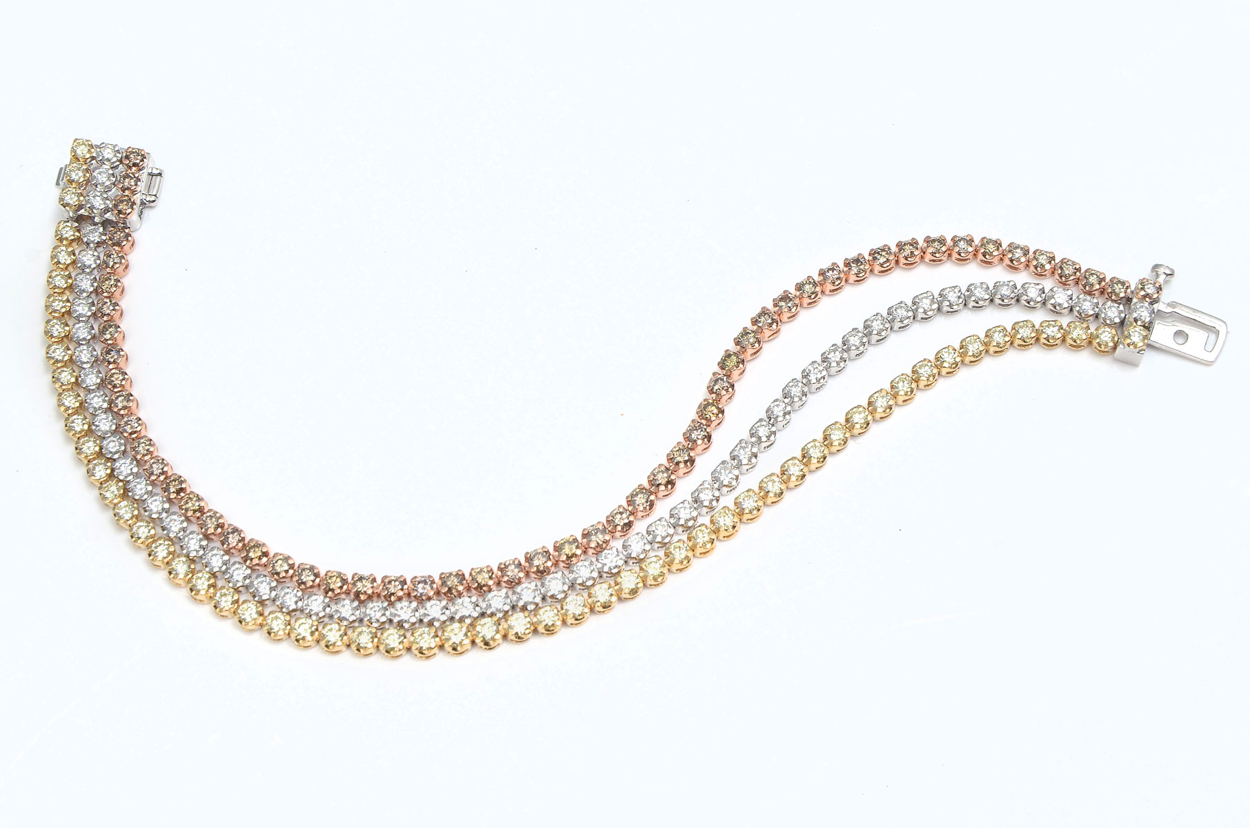 3 TONE 18K 7.90 CTW DIAMOND