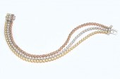 3 TONE 18K 7.90 CTW DIAMOND BR