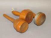 3 TURNED WOOD SOCK DARNERSca.