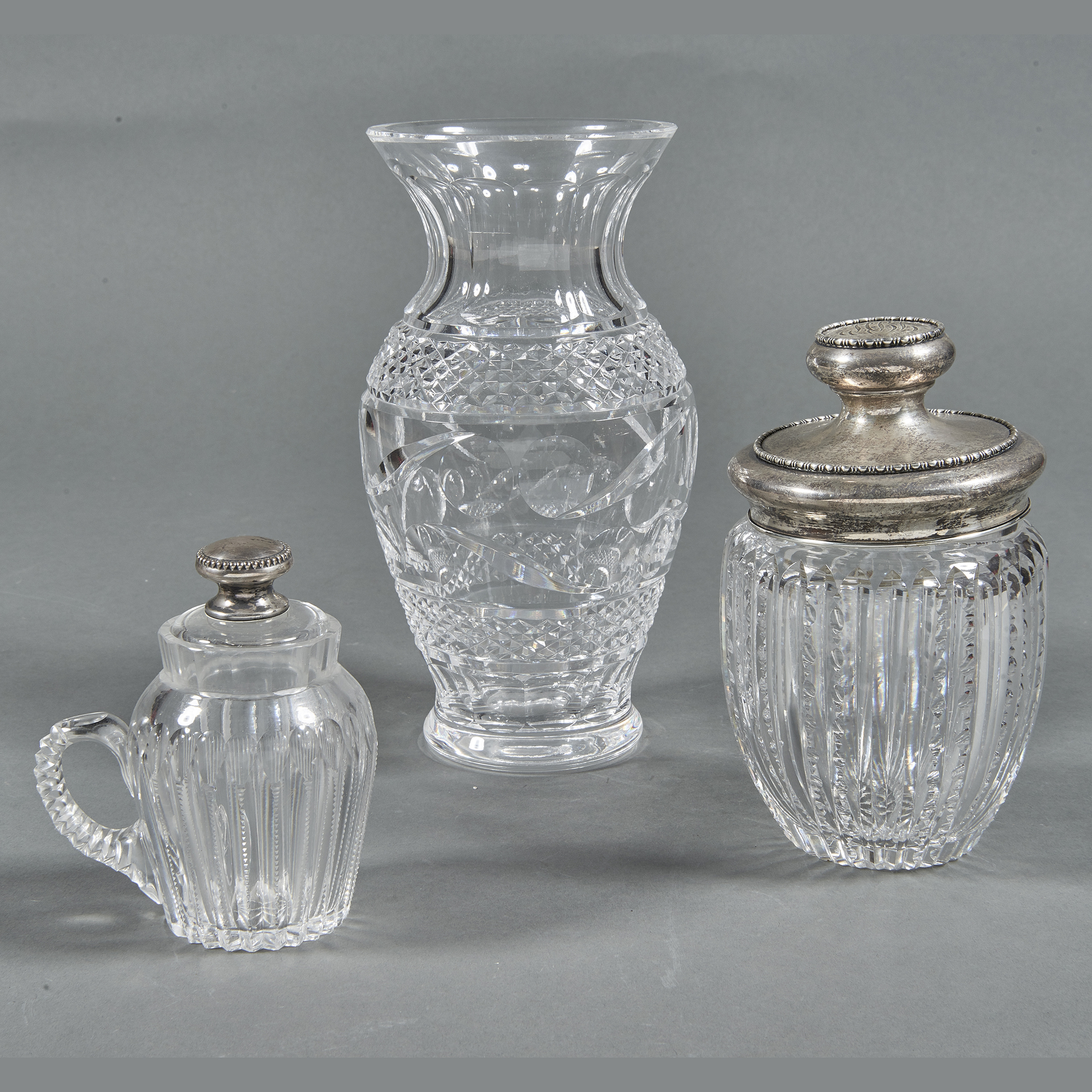 (3) TWO STERLING MOUNTED CUT