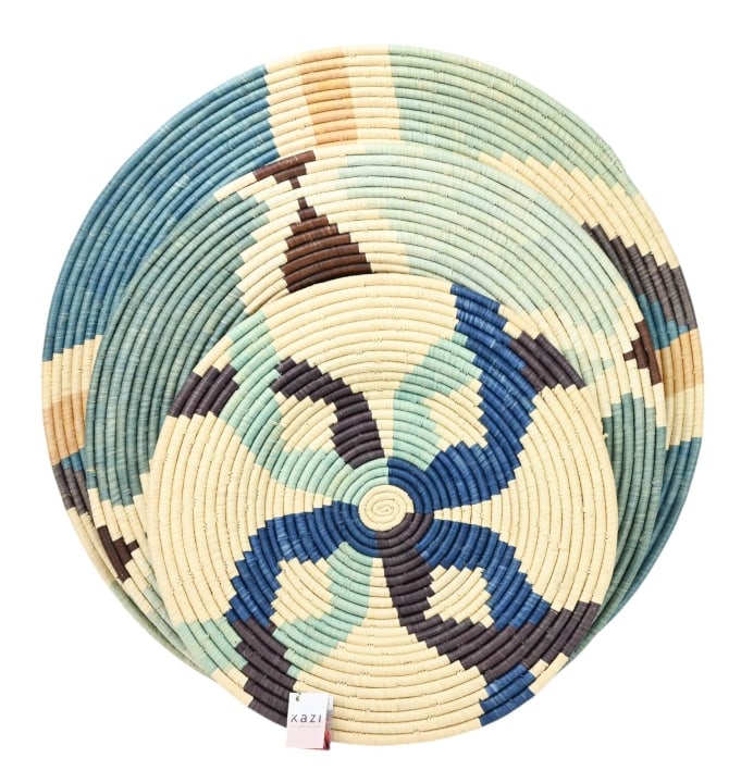 3 UGANDA HAND WOVEN STRAW TABLE TOP