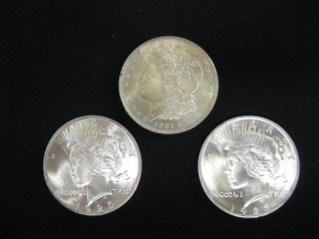 3 Uncirculated Silver Dollars
