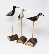 3 UNSIGNED WOODEN SHORE BIRDS3