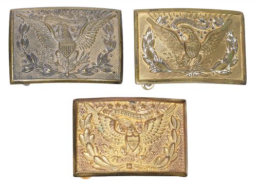 (3) U.S. EAGLE BELT BUCKLES, ONE