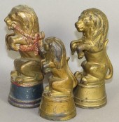 3 VARIATIONS OF CAST IRON LION