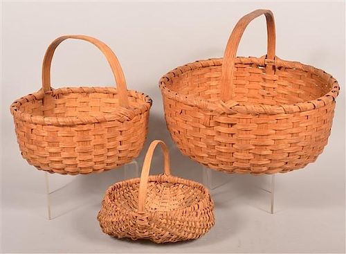 3 VARIOUS PA VINTAGE WOVEN SPLINT