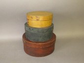 3 VARIOUS PAINTED ROUND LIDDED