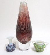 3 VASES, INCL. EDOUARD HALD OR
